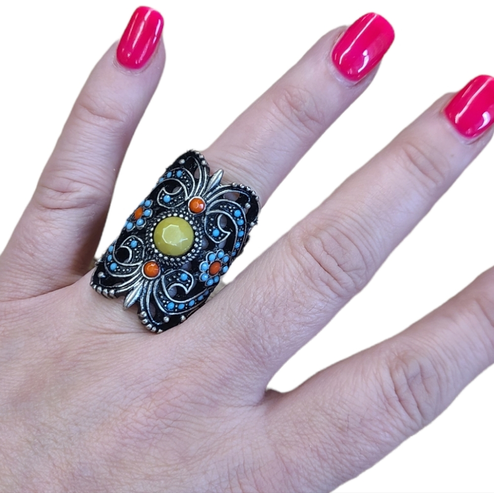Southwest Boho Statement Ring size 9